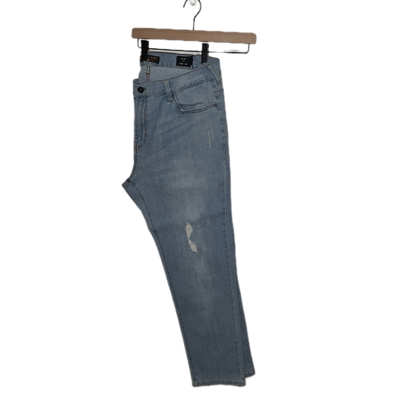 Ring Of Fire Jeans Mens Size 38 X 30 Straight Leg Light Denim Distressed - Picture 2 of 4